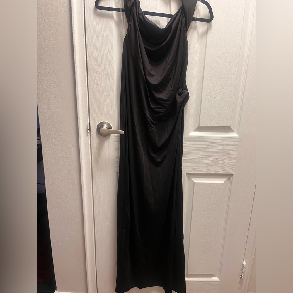 🎉DRESS SALE👗🎉 Ardene Black Satin Cowl-Neck Maxi Dress